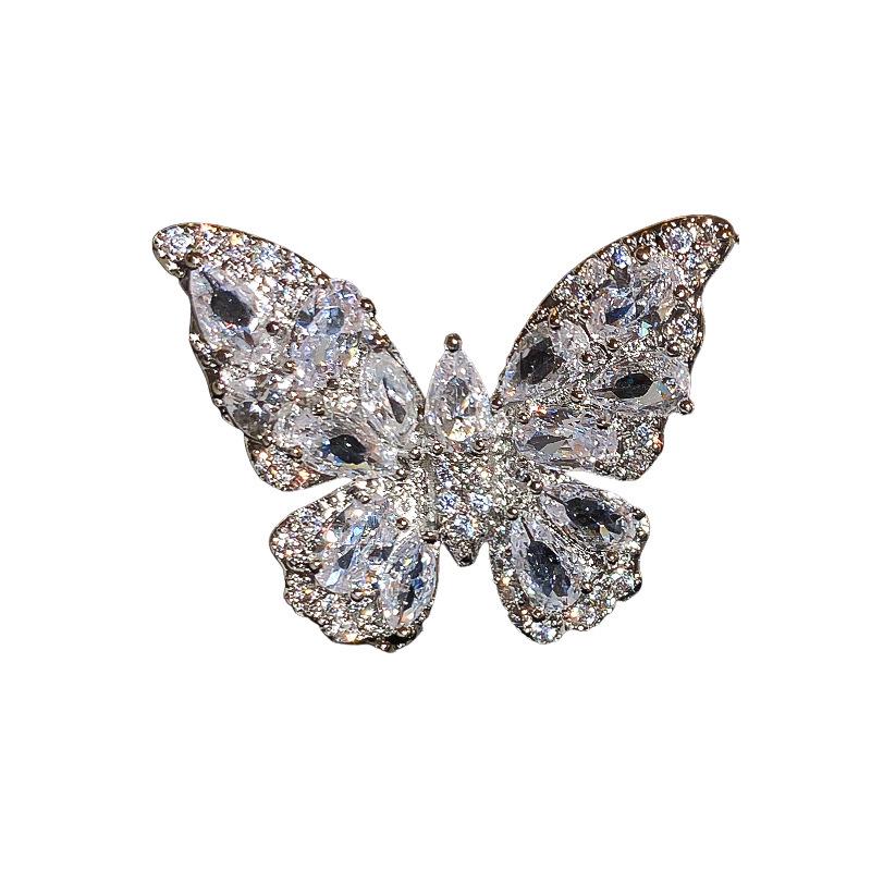 Exquisite Zircon Butterfly Ear Clip - Elegant, No Piercing, High-End Feel Jewelry for Women