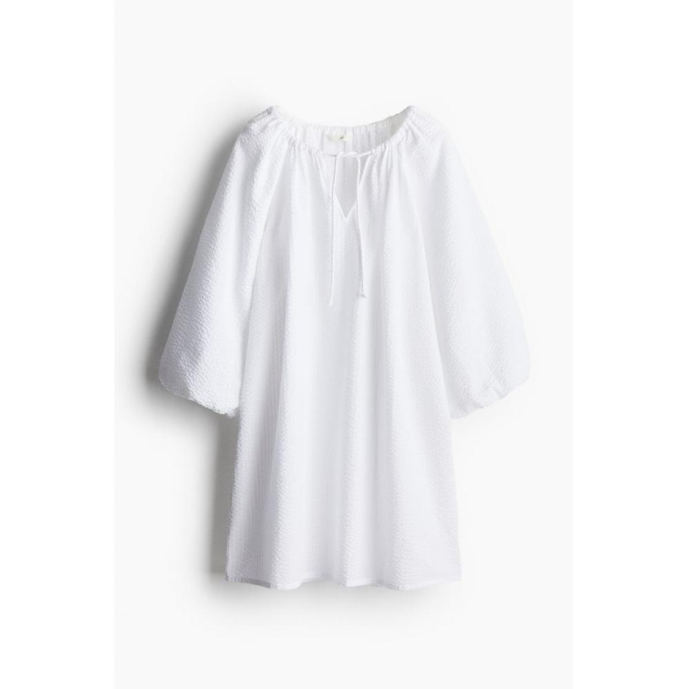 

Платье HM из жатого хлопка, белое