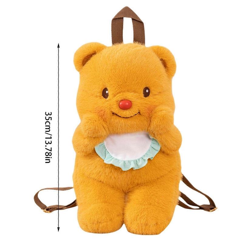 Stylish Bear Trendy Plush Bag Cartoon Butter Animal Plush Backpack for Kids and Teens Christmas Gifts