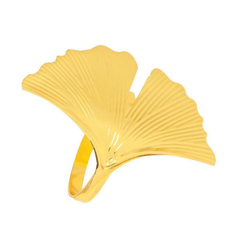 Creative Metal Ginkgo Leaf Napkin Ring for Hotel & Restaurant Decor