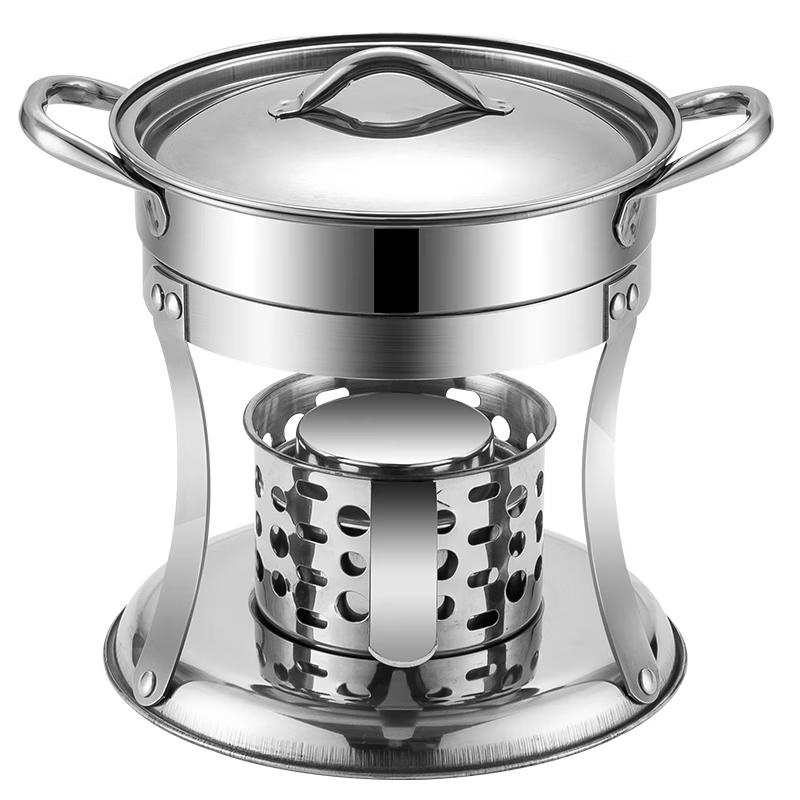 MAXCOOK Stainless Steel Alcohol Stove Hot Pot 16cm