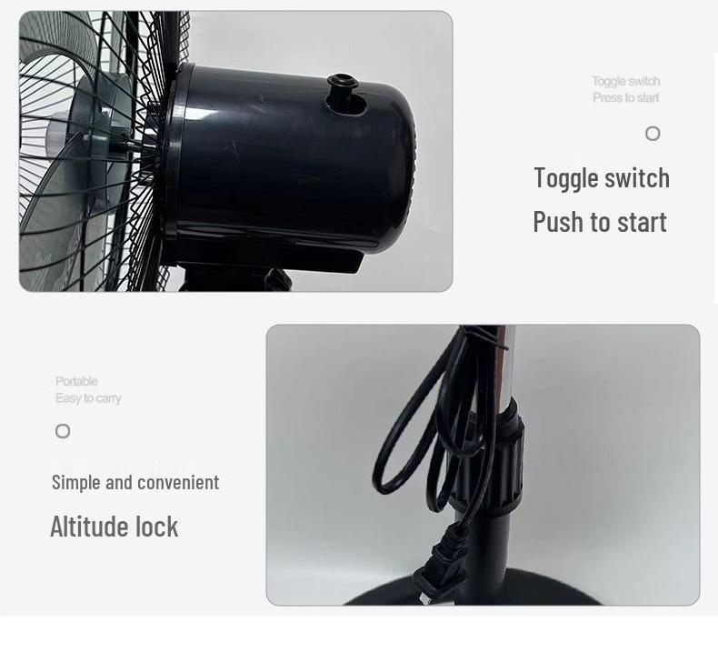 10-Inch Oscillating Floor Fan for Home & Office - High Power, Dual Voltage 110V/220V Circulation Fan