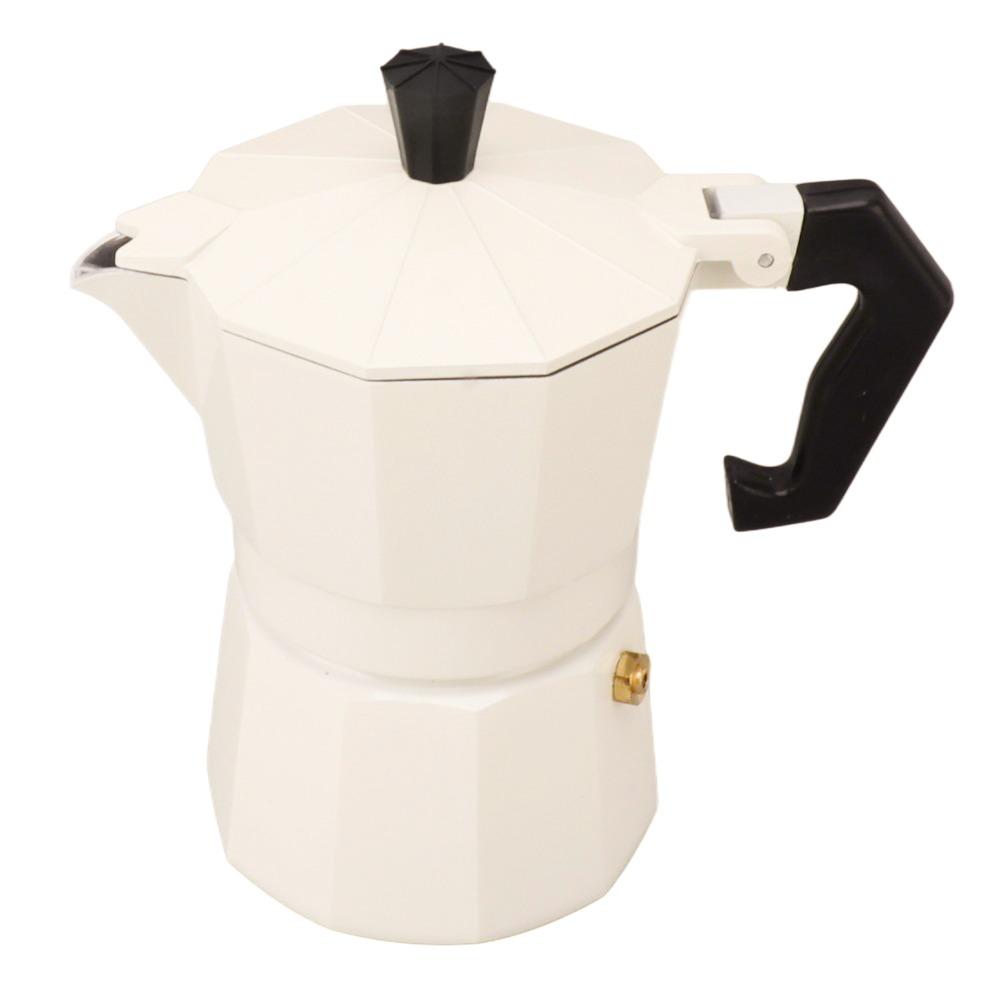 Aluminum Alloy Moka Coffee Maker White Color Italian Coffee Maker Kitchen DIY