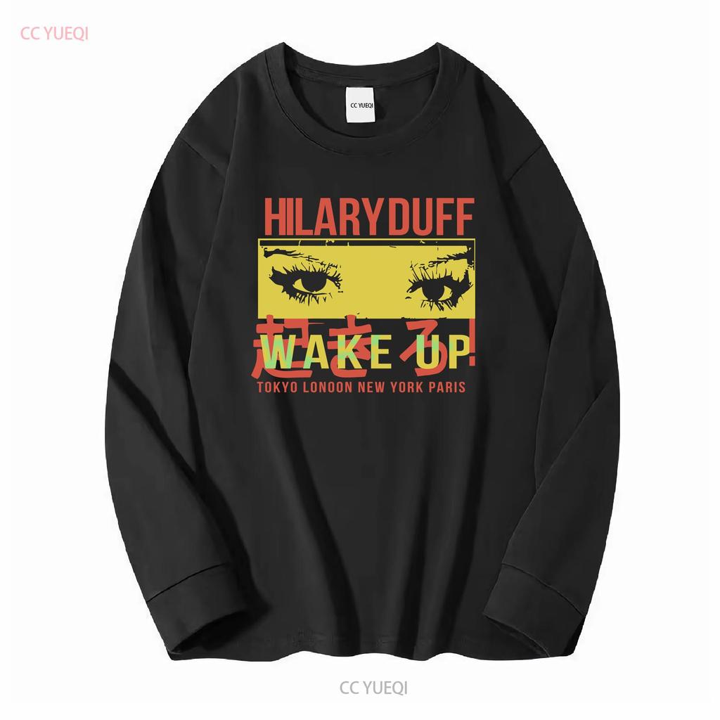Vintage Hilary Duff Wake up Song Album Most Wanted T shirt 3A696 long or short sleeves vintage Washed Versatile Soft graphic