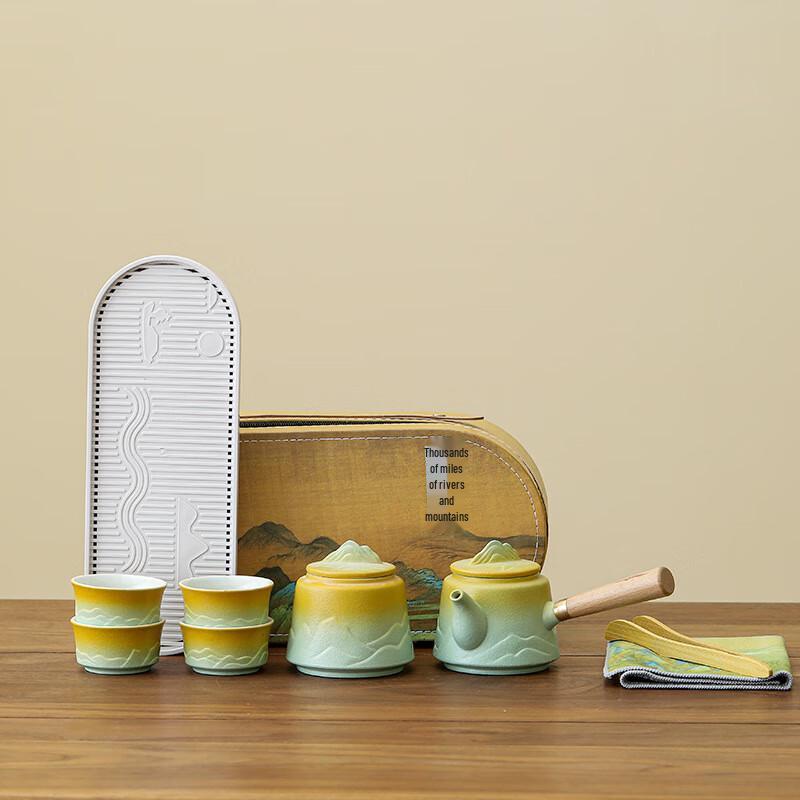 Chinese Style Tea Set Gift - Thousand Miles of Rivers and Mountains 10-piece set