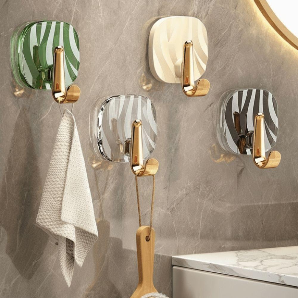 4 Pieces Set Strong Load-bearing Bathroom Hook Luxury Self Adhesive Hook  Home Organization Use