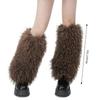 Solid Color Plush Leg Warmers for Women Fuzzy Furry Winter Warm Boot Toppers Leg Covers for Halloween Carnivals Costumes