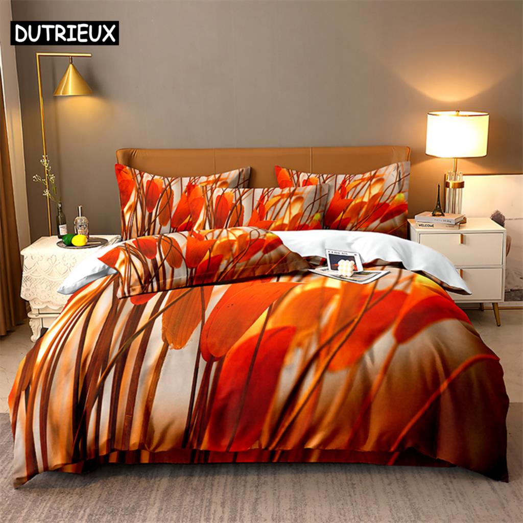 Pink Flowers Queen Bedding Set Duvet Cover Set Kids Bedding Digital Printing Bed Linen King Size Duvet Cover Set Bedding Set