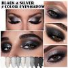 Black Smoky Eyeshadow Palette Long Lasting Waterproof Makeup with Matte Shimmer Finishes, Black White Grey Shades for Day To Night Looks