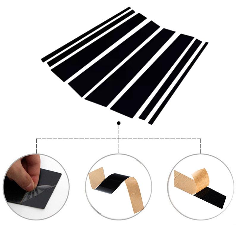 8pcs/set Glossy Black Car Door Window Center Middle Column BC Pillar Post Cover Trim Fit For Toyota Land Cruiser J300 2022-2024