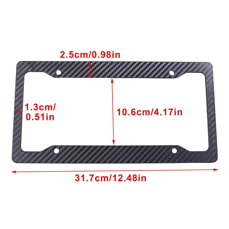 1/2Pcs Universal License Plate Frame Carbon Pattern Plastic License Plate Frame Bracket With Standard Screw Kits