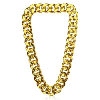 Thug Life Gold Chain Gold Oversized Gold Plastic Fake Gold Punk Punk Elements Gold Hip Hop Costume Net Red Prop Length Necklace, Necklace, Necklace,