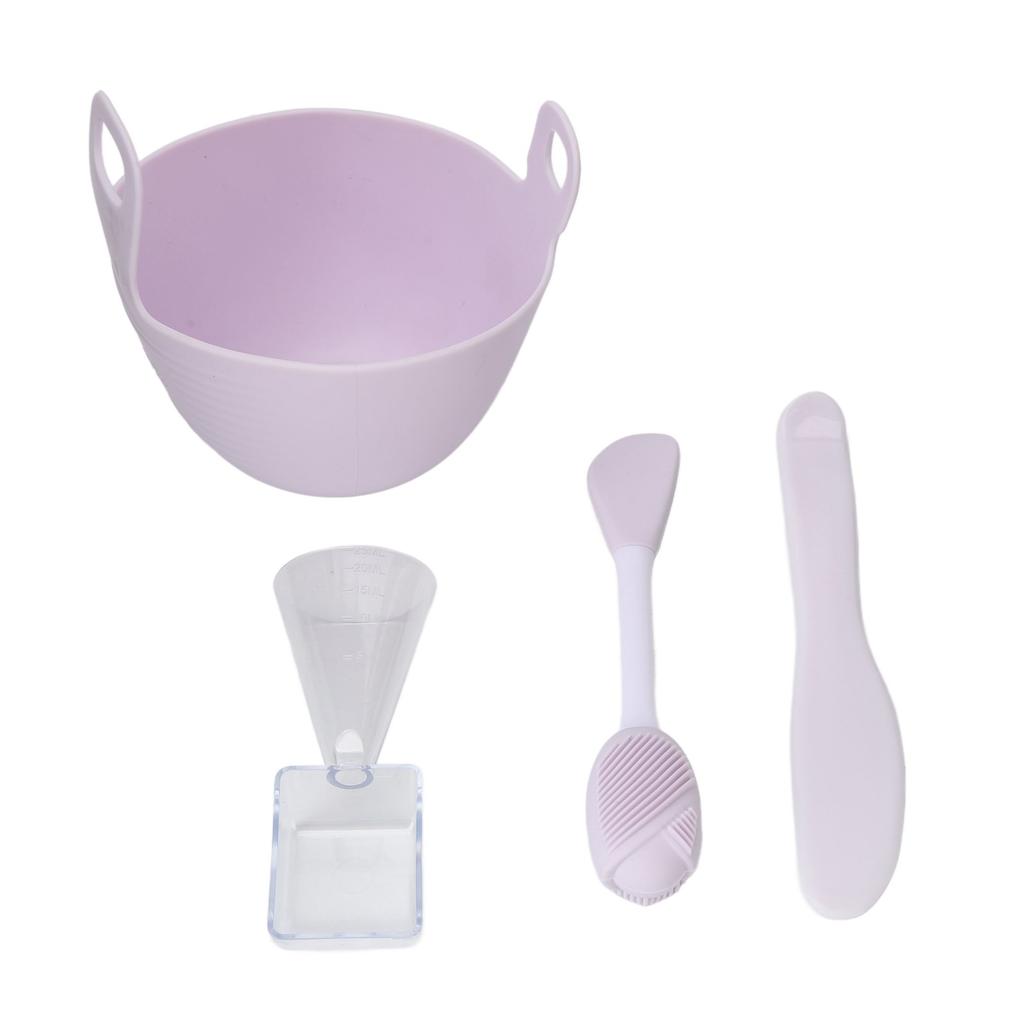 Facial Mask Mixing Bowl Soft Reusable Silicone Face Mud Mask Mixing Bowl with Spoon for Beauty