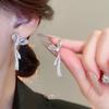 Silver Needle Korean Diamond Bow Earrings Versatile Fashion Temperament Earrings Niche Design Earrings Light Luxury Premium Sense
