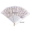 LED Light Up Rose Lace Florals Hand Fan Luminous Costumes for Wedding