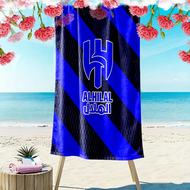 Al-Hilal Saudi Football Club Print Beach Towel, Large Soft Quick Dry Towel for Beach Camping Swimming