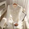 Today's Fashion Is Beautiful White Knitted Cardigan Women's Clothing Spring and Autumn Design Top