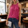 Women Vest Halter Neck Off Shoulder Sleeveless Tops Loose Fit Pure Color Sequin Decoration Party Tops Casual Daily Wear