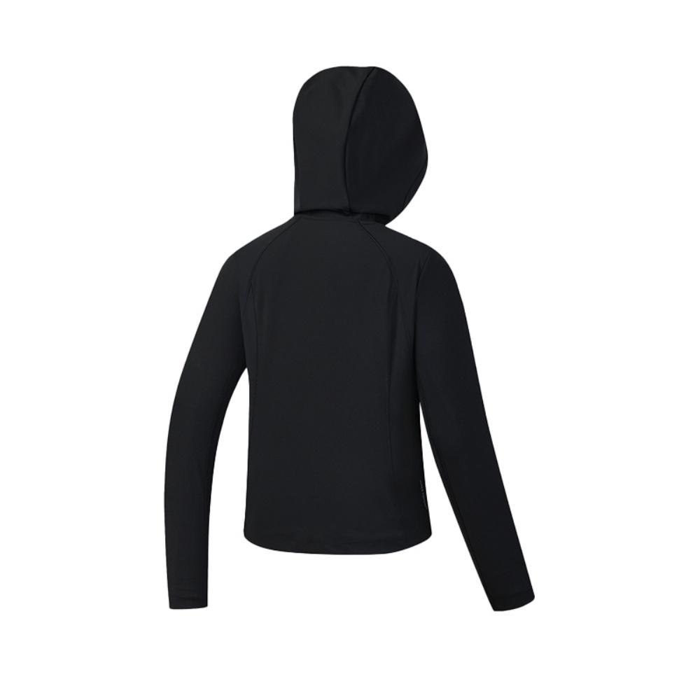 Fila Fitness Classic Simple Sports Training Comfortable Versatile Slim Knit Hooded Jacket Women jackets Deep-Black A11W621503FBK