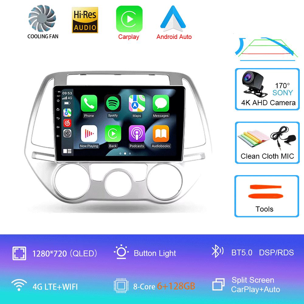 Car Radio Android 14 Carplay Auto Multimedia Player For Hyundai I20 2010 2012 2013 2014 DSP Autoradio GPS Stereo 2din Head Unit