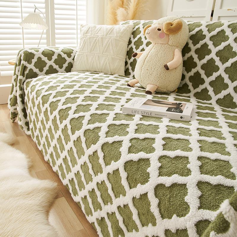 

Плюшевый чехол для дивана-полотенца, не царапающий чехол для дивана, зимняя подушка для дивана, стиль Ins, универсальный нескользящий чехол, одеяло, полотенце для дивана 180*130cm