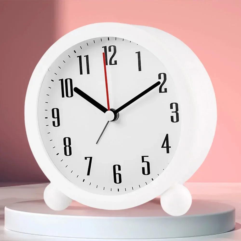 Nordic Simple Luxury Alarm Clock Mute Stereo Numeral Children's Student Desk Table Clock Bedroom Study Room Simple Clock