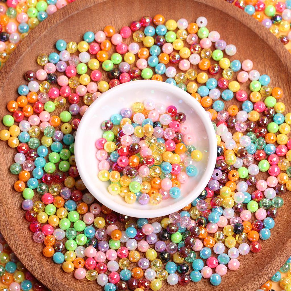 500g 4500Pcs 6mm Acrylic DIY Jewelry Accessories Creative AB Bright Color Multi-faceted Ball Beads About