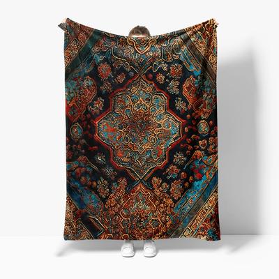 Bohemian Ethnic Pattern Velvet Throw Blanket Rug Decorative Sofa Bed Cushion Cover Home Decor
