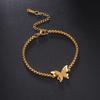 Teamer Elegant Butterfly Bracelets 2026 Fashion Stainless Steel Box Chain/Figaro Chain Bracelet For Women Jewelry Birthday Gifts