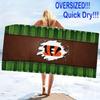 Cincinnati Bengals Logo Print Beach Towel, Large Soft Quick Dry Towel for Beach Camping Swimming