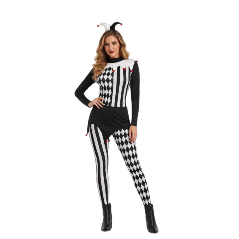 Halloween Cos Costume Circus Revival Clown Cosplay Costume Dress Carnival Stage Costume
