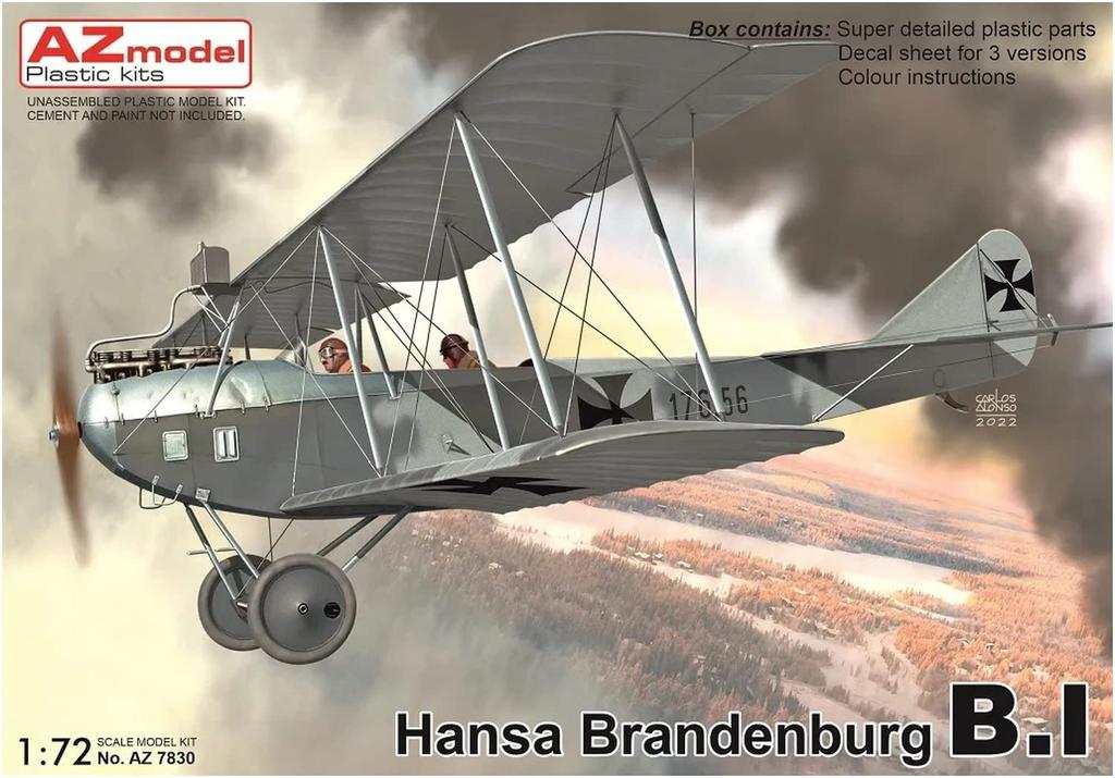 AZ Model Imperial Air Force Hansa Brandenburg Plastic Model AZM7830 Molded Color 1/72 Austro-Hungarian B.1