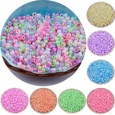 100 Stück 4 mm Macaronfarbene runde Perlen mit Loch, Handarbeitszubehör, tschechisches Glas, handgefertigt für die DIY-Schmuckherstellung, Schmuckzubehör