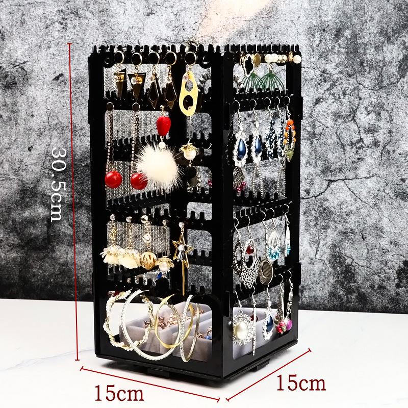 Multi-Layer Rotatable Jewelry Display Rack for Earrings, Necklaces, Rings, and Studs