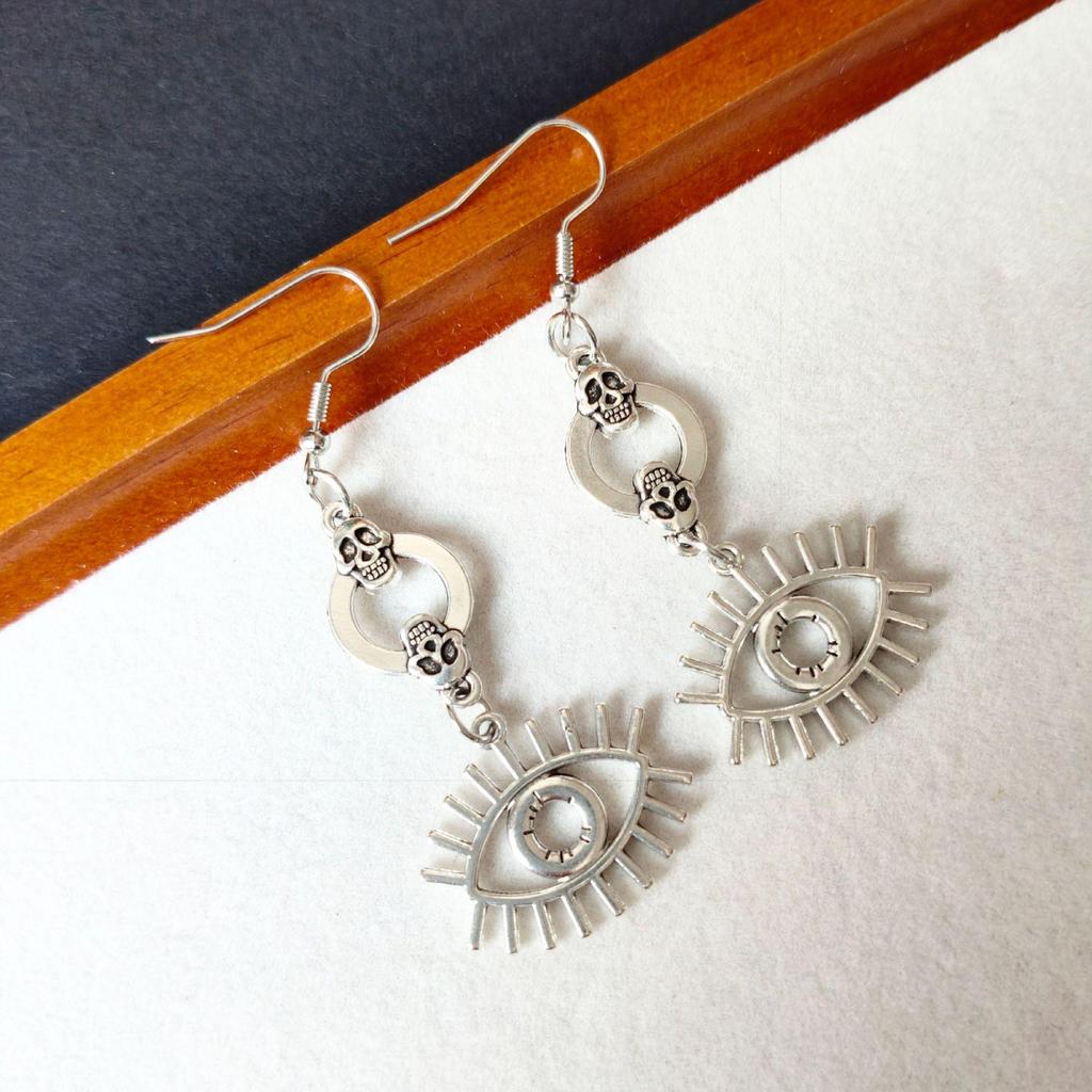 Halloween Skull & Spider Statement Earrings
