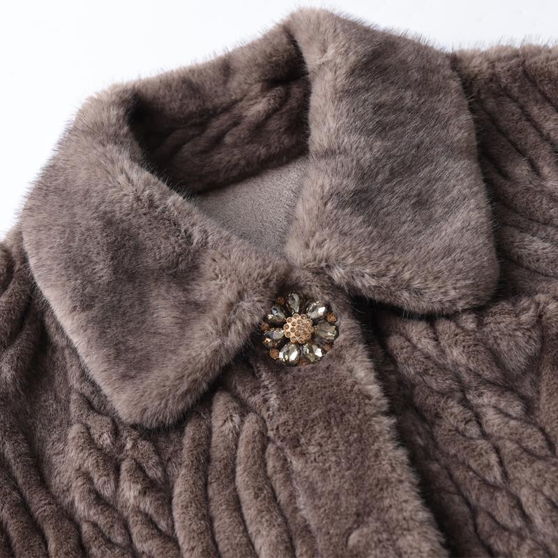 Middle-aged Women's Faux Fur Coat Winter Outerwears Elegant Thick Warm Long Fur Jackets for Women Clothes