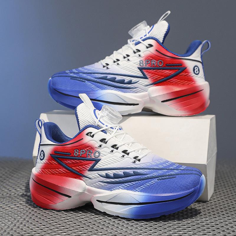 2025 New Mesh Breathable Rotating Button Classmates and Students Training Running Shoes Red Rabbit Children's Mandarin Duck Sports Shoes