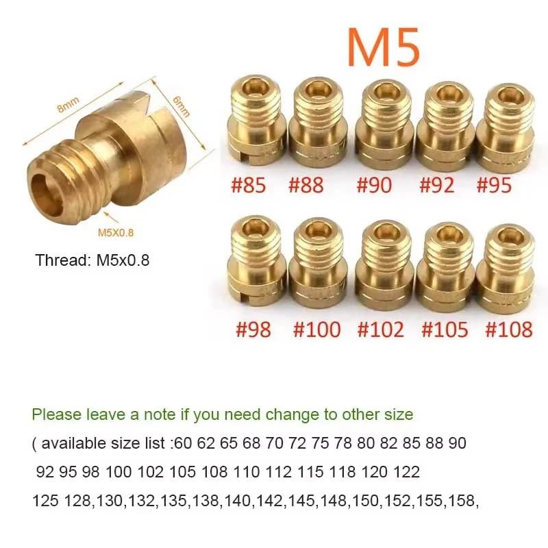 10pcs M5 Main Jet 5mm for Keihin OKO KOSO PWK Carburetor 125cc 150cc CVK PZ27 PZ30 152QMI 157QMJ Injector Nozzles