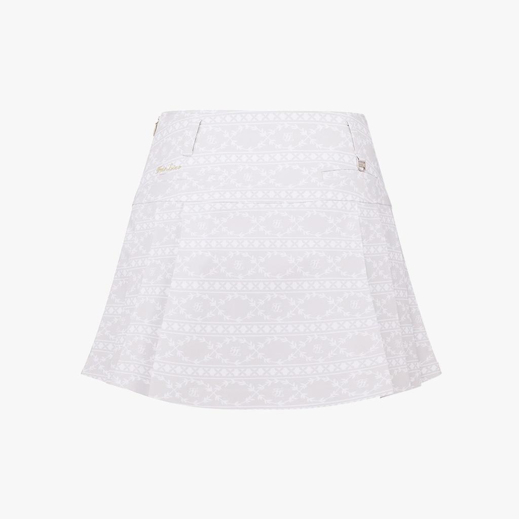 FAIRLIAR GOLF Pattern High-Waisted Skirt (Beige)