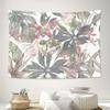 Tropical Floral Leaves Pattern Wall Tapestry Machine Washable All Season Decor Art Print Nature Botanical Design HomeQuick Setup