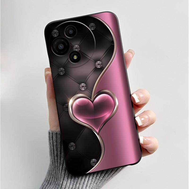 Case For TCL 60 SE Nxtpaper 60SE 605 Fundas Soft Silicone Black Shell TCL 60 Nxtpaper 60R 60 5G Cover Cute Flower Cartoon Casing
