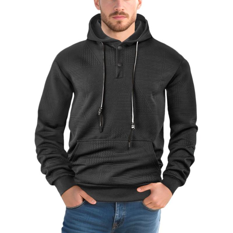 European and American Men's Spring and Autumn American Loose Casual Hoodie Long Sleeve Jacquard Sweatshirt