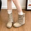 Small Inner Height Increase Birkenstock Short Boots Women's 0000 New Autumn Pile Boots Trouser Boots Belt Buckle Fashion Boots