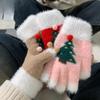 1Pair Cute Christmas Holiday  Gloves for Women Men,Warm Winter Thermal Knit Cartoon Gloves,Cold Weather Outdoor Cycling Mittens