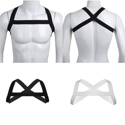 Mens X-Shape Back Nylon Elastic Shoulder Chest Muscle Harness Belt Punk Costume Strap Sexy Clubwear Cosplay Party Costume Straps