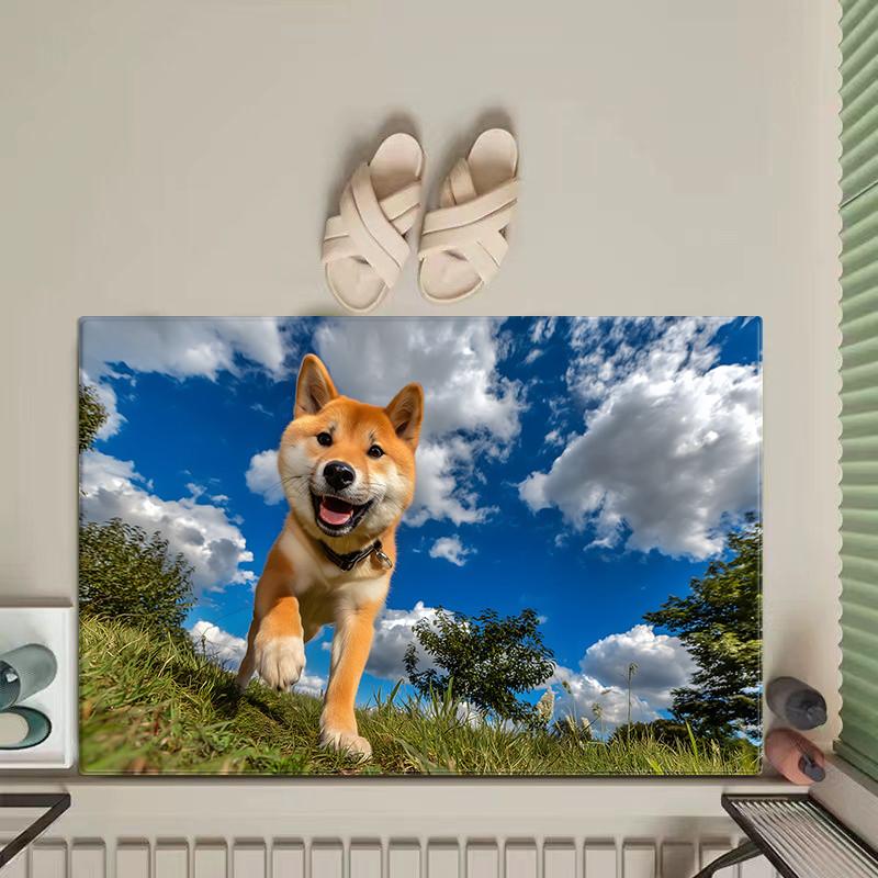 

Милый коврик для собаки для ванной комнаты, коврик для пола с рисунком питомца, придверный коврик, маленький коврик для туалета, мягкие впитывающие коврики 40x60cm