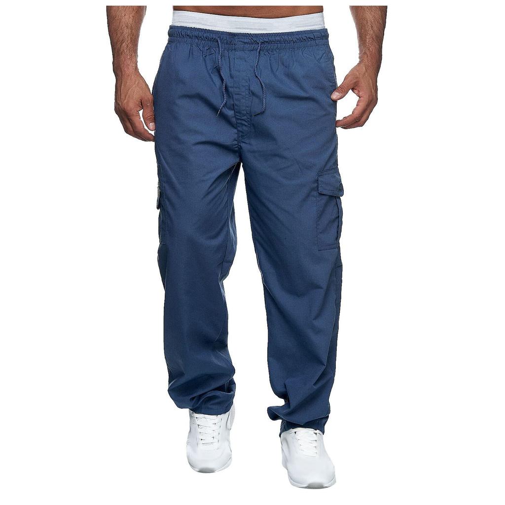 Men's Overalls Drawstring  Multi Pocket Casual Pants Hiking Pants Cotton Twill Pants