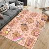 Cute Capybaras and Hearts Carpet Yoga Living Room Room Decor Children's Crawling Mat Doormat Area Rug Games Mat
