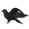 Realistic Faux Feather Crow Prop  Lifelike Black Bird Decoration for Halloween, Garden, Photography, Home Styling