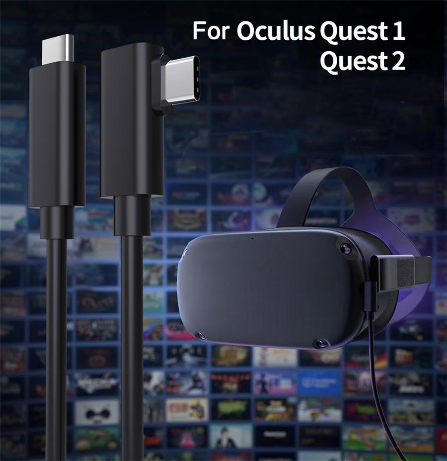 Link Virtual Reality Headset Cable For Quest 2 and Quest 4.8M Elbow Stream Line
